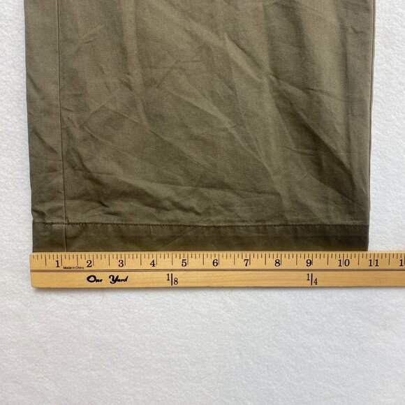 VINTAGE Abercrombie & Fitch Pants Womens S Olive Green Wide Leg Chino Pull - Picture 8 of 10